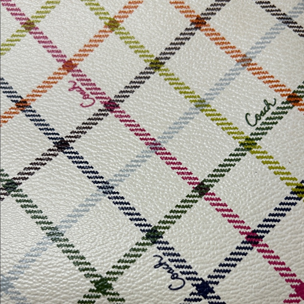 Coach Stylish Multicolor Checkered Women's Wristlet - Picture 2 of 3